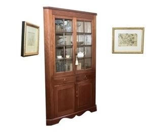 20. Antique Southern Federal Cherry Corner Cabinet