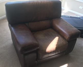 Walter E Smithe Leather Side Chair