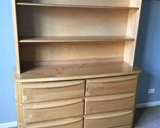 Wood dresser and book case