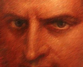 Framed oil painting of Napoleon by Dan Piel