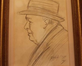 Winston Churchill Etching