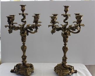 Louis XV Gilt Bronze Candelabras