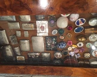 Trinket boxes / silver/ plated cigarette cases