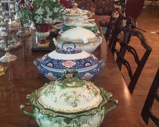 Porcelain soup tureens