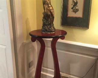 Biedermeier style pedestal / brass statue