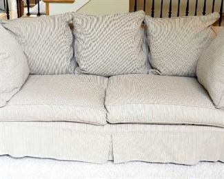 Upholstered Rolled Arm Slip Cover Sofa With Additional Slip Cover, 30'' H x 96" W x 27" D