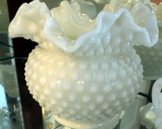 White Hobnail Milkglass Assortment, Including Footed And Pedestalled Candy Dishes, Quantity 25