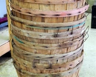 Vintage Wood Bushel Baskets Qty 9