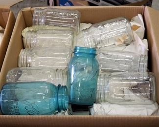 Canning Jar Assortment Including Ball, Kerr, Mason, Includes Quarts, Pints And Jelly Jars, Contents Of Four Large Boxes, Includes Ball Apron