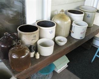Whiskey jugs, and crocks