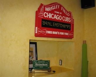 Budweiser Cubs sign  Heineken sign