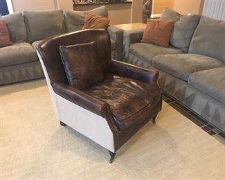 Leather Chair, Great Condition, Oversized Seat, Very comfortable to lounge in.