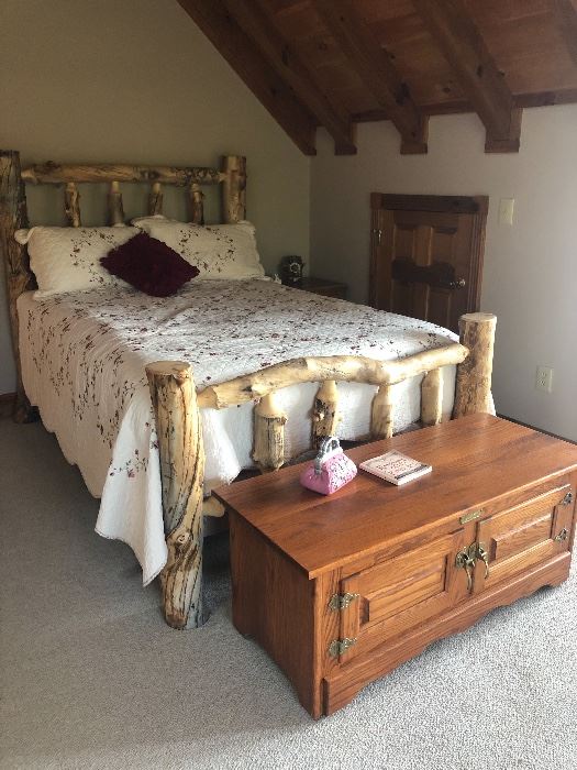 Rustic natural log full bed