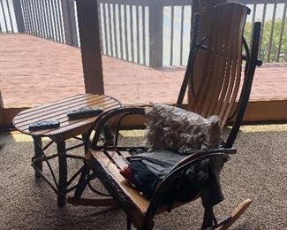 Hickory rocker and table
