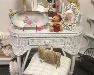 wicker vanity