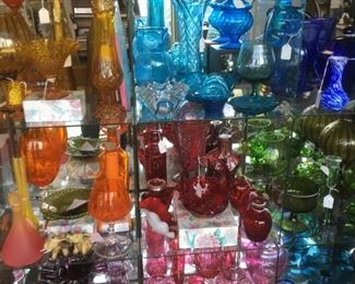rainbow of glassware