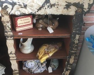shelf made from old tin ceiling tiles
