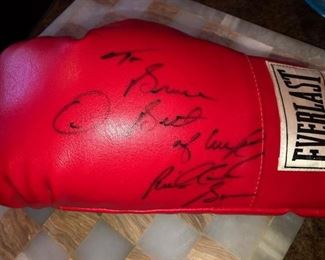 Riddick Bowe signed boxing glove