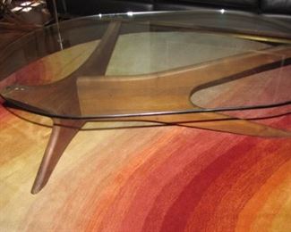 Adrian Pearsall coffee table, glass not original 