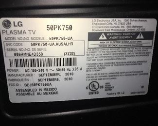 50" Plasma TV