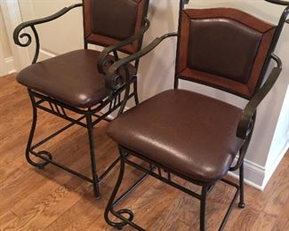 2- Leather Bar Stools