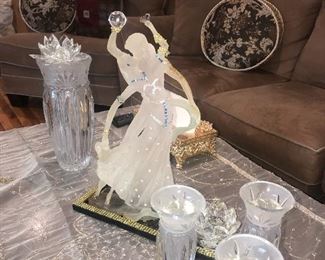GLASS PILLAR CANDLEHOLDERS