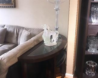 GLASS TOP SOFA TABLE