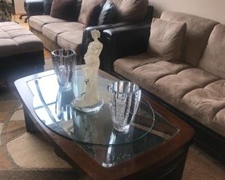 GLASS TOP COFFEE TABLE