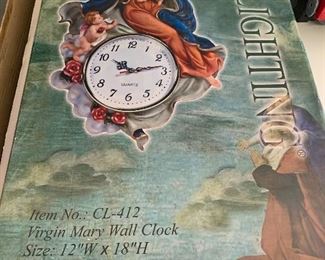 VIRGIN MARY WALL CLOCK