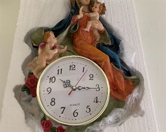 VIRGIN MARY WALL CLOCK