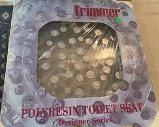 REAL US COINS MONEY LUCITE RESIN TOILET SEAT