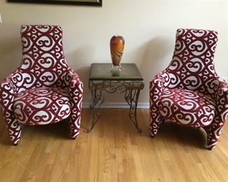 SET OF 2 CONTEMPORARY ARM CHAIRS 