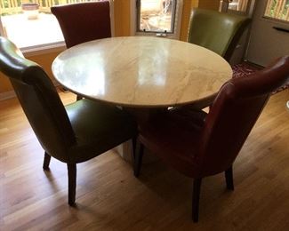 47" ROUND MARBLE DINING TABLE 