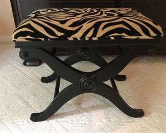 TIGER FABRIC FOOT/VANITY STOOL