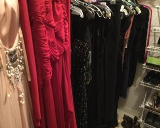 CLOSET FILLED WITH EVENING WEAR