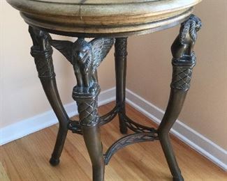 IRON BASE ACCENT TABLE W/ GARGOYLE ACCENTS