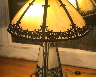 1920’s Slag glass lamp. 