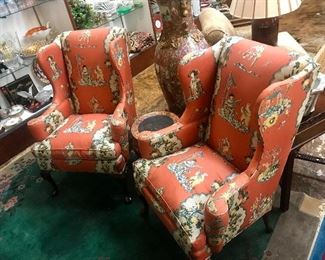 Pair of Hickory Chair wingbacks.