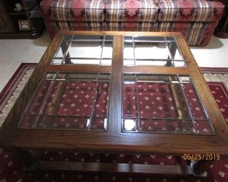 Glass top coffee table