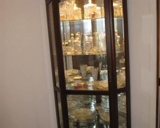 lighted corner cabinet