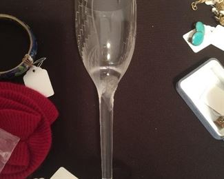 Lalique champagne flutes....angel face....