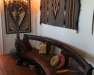 Impressive Carved Curved Sofa, Marble base