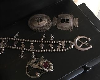 Southwestern jewelry and buckles