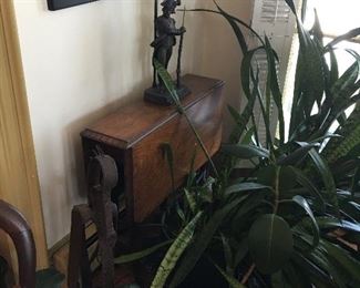 Carved Gateleg and soldier lamp Lots of plants