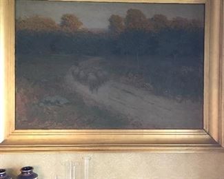 Large Jacob Wagner oil painting. Signed and titled.