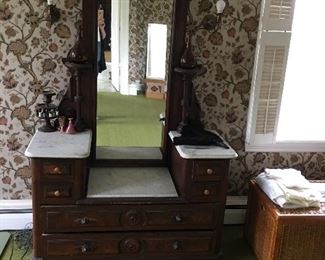 Marble top drop well bureau