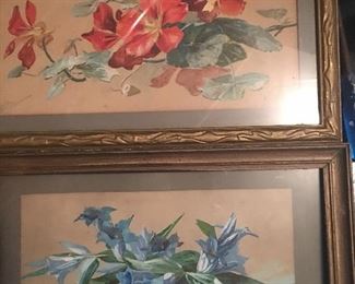 Set of 4 Painted Florals