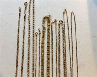 Gold necklaces