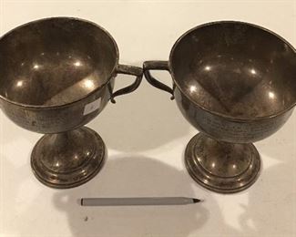Pair of trophies in sterling