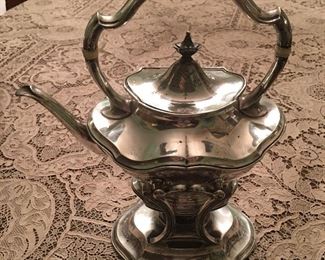 Sterling Tea Pot on Stand with Burner